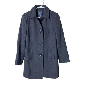 St. John’s Bay Women’s Wool Coat Duster Size SP Old Money Quiet Luxury C…